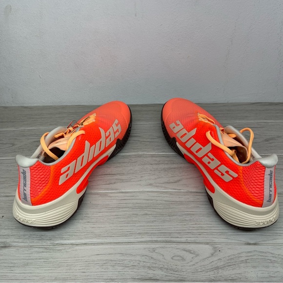 Adidas Barricade Solar Orange Tennis Shoes Wmns HP7416 Size 9 - Picture 8 of 9